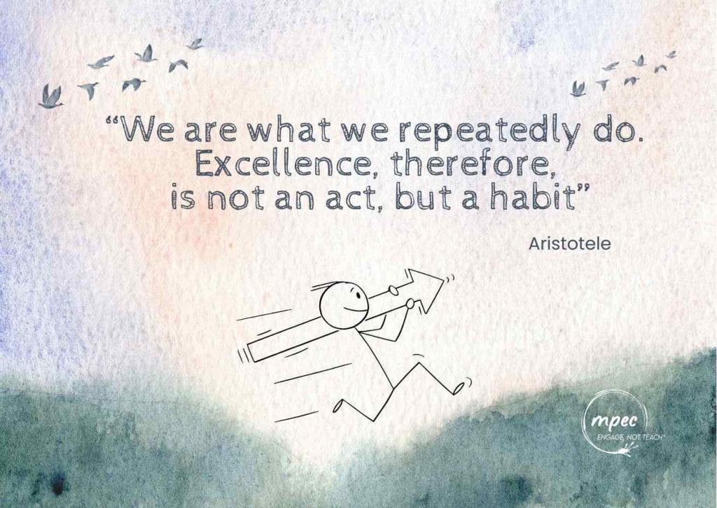 This famous saying means that our character and achievements are not the result of a single action, but rather the cumulative effect of our consistent, daily habits